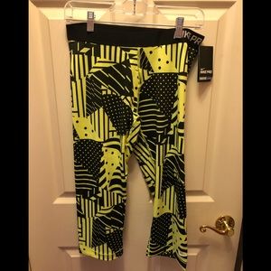 Neon yellow and black Nike Capri Leggings